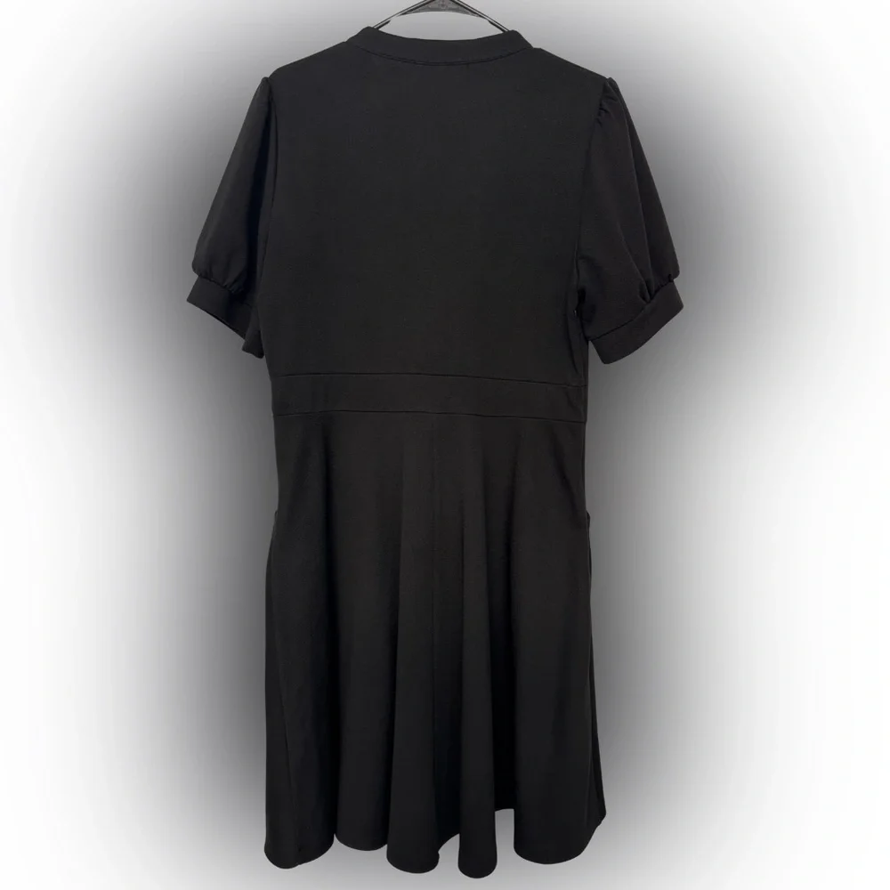 Black Fit & Flare Dress w/ Pockets & Hidden Zipper | XL - Picture 3 of 3